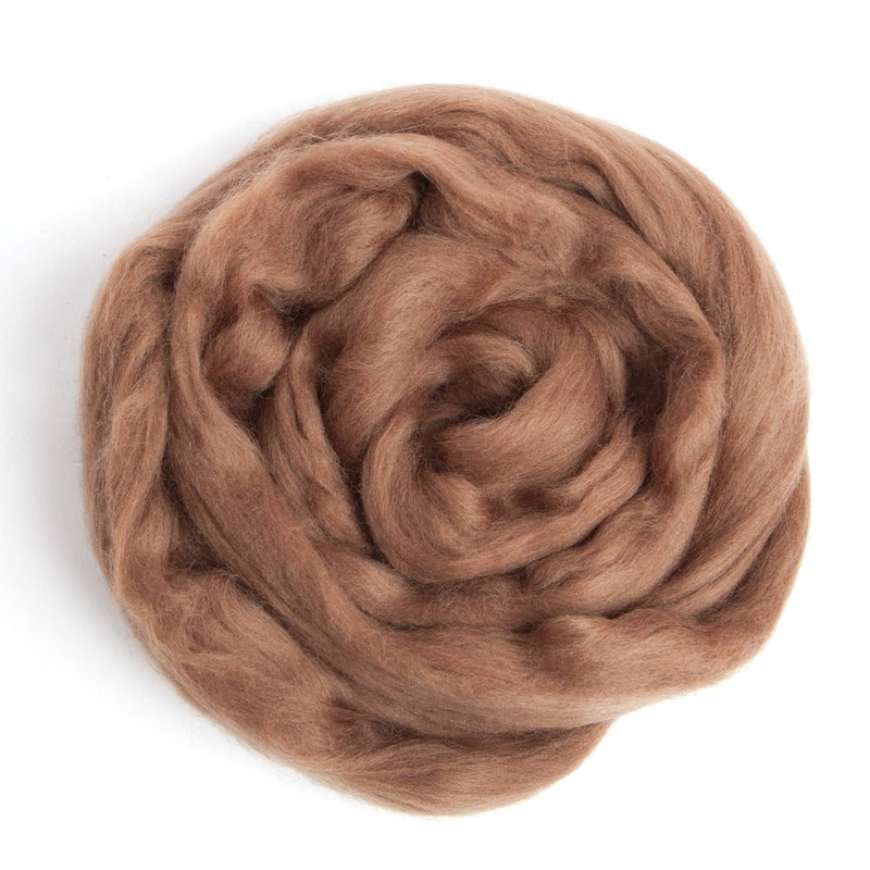 Desert Breeze Distributing 100% Natural Merino Wool Roving - Premium Combed Top Merino Roving Wool - Tapestry, Spinning, Wet Felting & Needle Felting Supplies - 21.5 Micron - 1 oz, Color Oak Brown - Image 3
